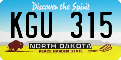 ND license plate KGU315