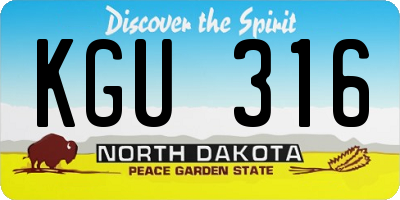 ND license plate KGU316