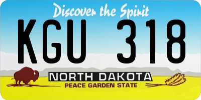ND license plate KGU318