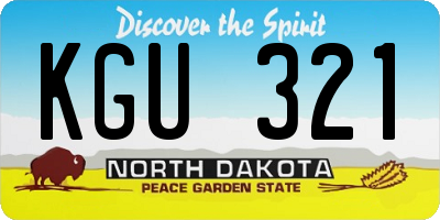 ND license plate KGU321