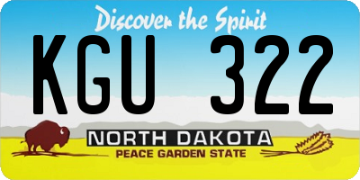 ND license plate KGU322