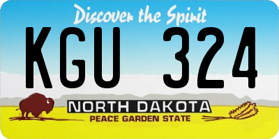 ND license plate KGU324