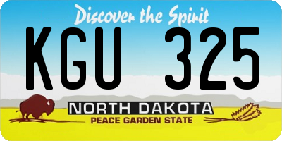 ND license plate KGU325