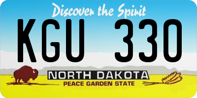 ND license plate KGU330