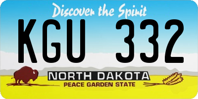 ND license plate KGU332