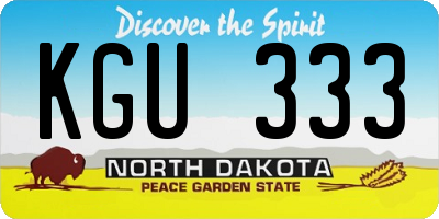ND license plate KGU333