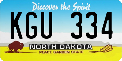 ND license plate KGU334