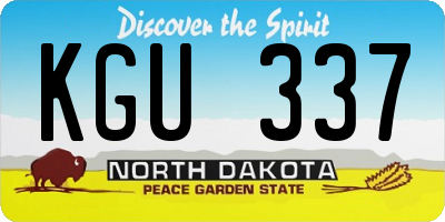 ND license plate KGU337