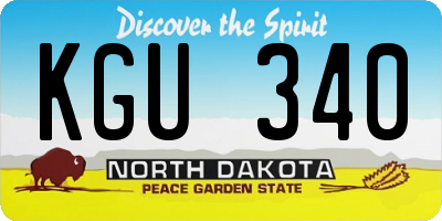 ND license plate KGU340