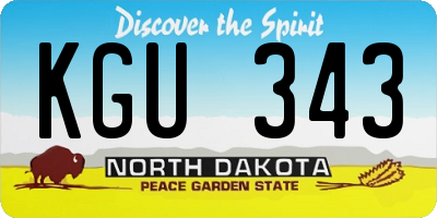 ND license plate KGU343