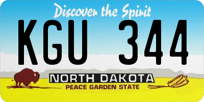 ND license plate KGU344