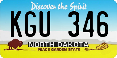 ND license plate KGU346