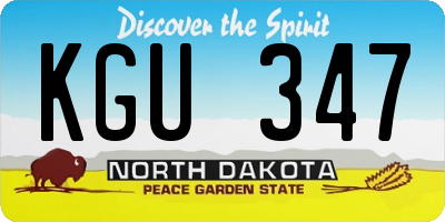 ND license plate KGU347