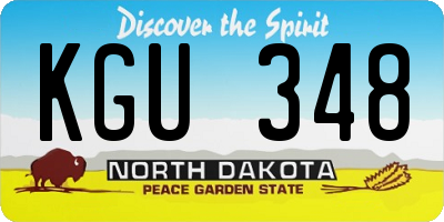 ND license plate KGU348