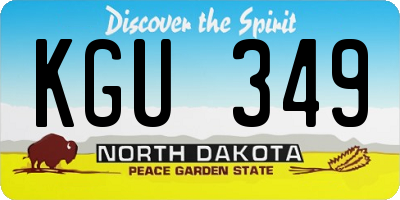 ND license plate KGU349