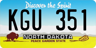 ND license plate KGU351