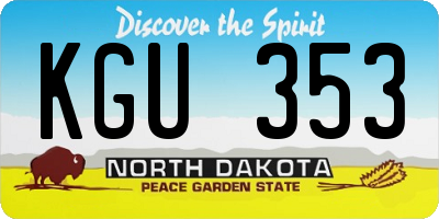 ND license plate KGU353