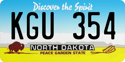 ND license plate KGU354
