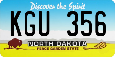 ND license plate KGU356