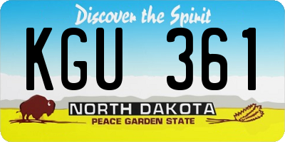 ND license plate KGU361