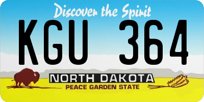 ND license plate KGU364