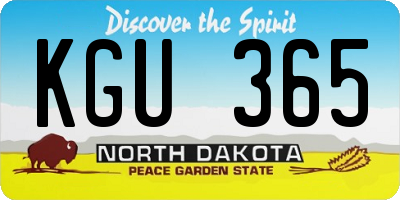 ND license plate KGU365