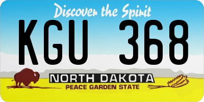 ND license plate KGU368