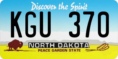 ND license plate KGU370