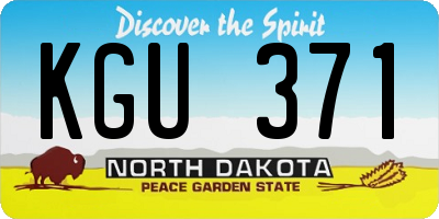 ND license plate KGU371