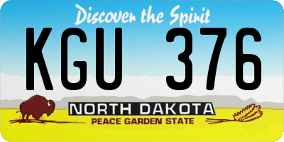 ND license plate KGU376