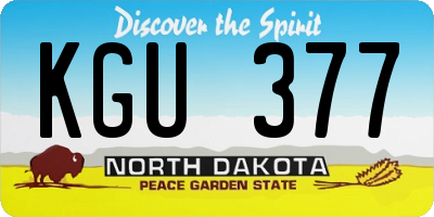 ND license plate KGU377