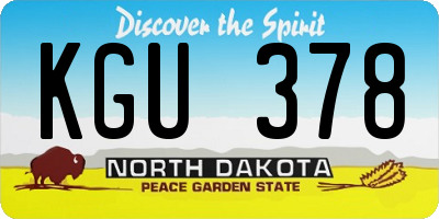 ND license plate KGU378