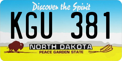 ND license plate KGU381