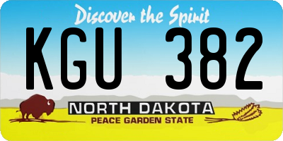 ND license plate KGU382