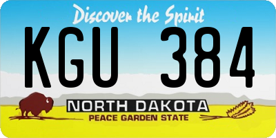 ND license plate KGU384