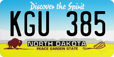 ND license plate KGU385