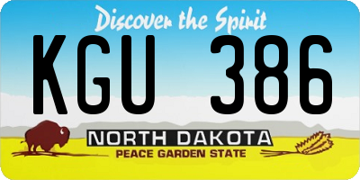 ND license plate KGU386