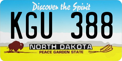 ND license plate KGU388