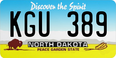 ND license plate KGU389