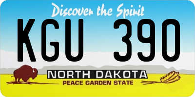 ND license plate KGU390