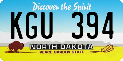 ND license plate KGU394