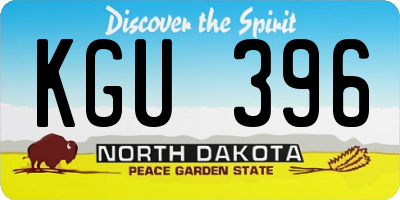 ND license plate KGU396