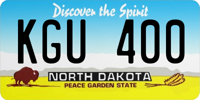 ND license plate KGU400