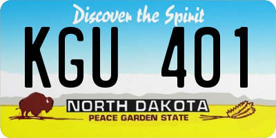 ND license plate KGU401