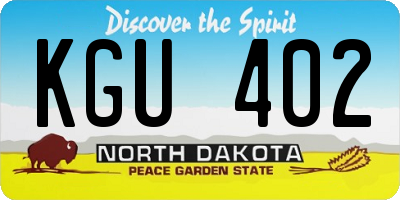 ND license plate KGU402
