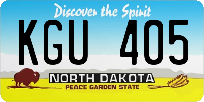 ND license plate KGU405