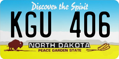 ND license plate KGU406