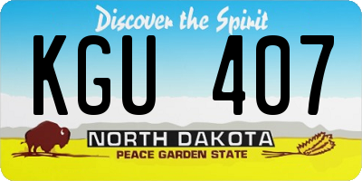ND license plate KGU407