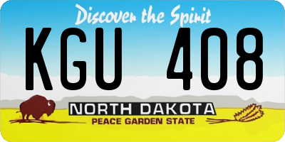ND license plate KGU408
