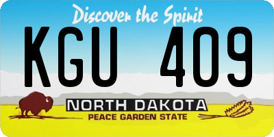 ND license plate KGU409